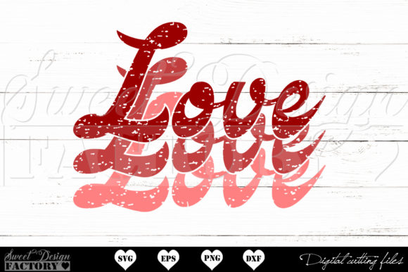 Retro Love Svg, Distressed Svg