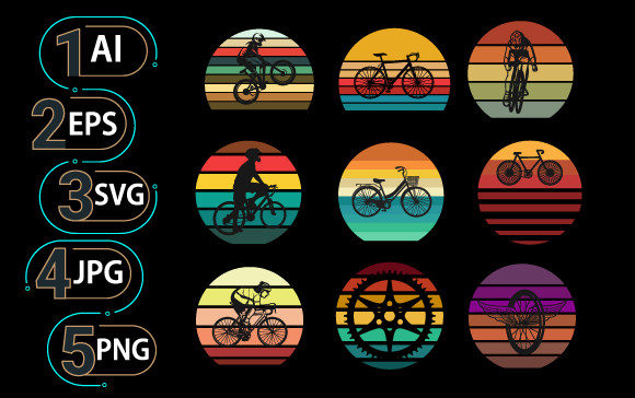 Vintage Retro Bicycle Svg Png Ai